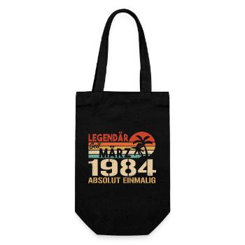 Legendary since March 1984 - absolutely unique - Gift Bag for Bottles - black - Front