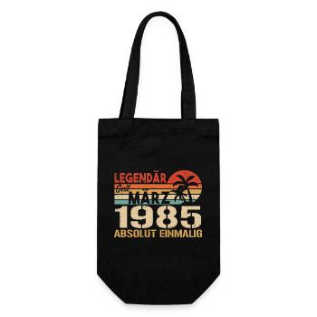 Legendary since March 1985 - absolutely unique - Gift Bag for Bottles - black - Front