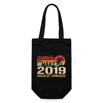 Legendary since March 2019 - absolutely unique - Gift Bag for Bottles - black - Front