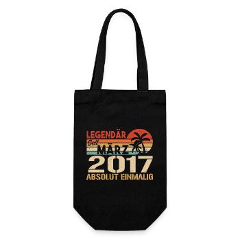 Legendary since March 2017 - absolutely unique - Gift Bag for Bottles - black - Front