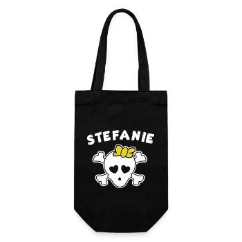 Piratin Stefanie Design für Mädchen und Frauen - Geschenkbeutel für Flaschen - Schwarz - Vorne