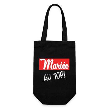 JUST MARRIED. EVJF. SAINT VALENTIN. COUPLE - Sac à bouteille - noir - Devant