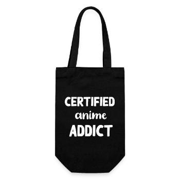 Certified anime addict - Gift Bag for Bottles - black - Front