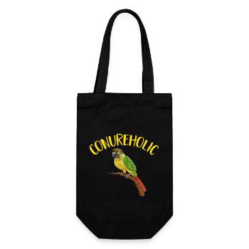 Molinasittich Papagei Vogel Sittich - Geschenkbeutel für Flaschen - Schwarz - Vorne