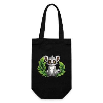 Lemur in the countryside - Gift Bag for Bottles - black - Front