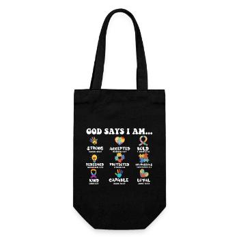 God Says I Am Strong Autism Awareness Asperger's - Gift Bag for Bottles - black - Front
