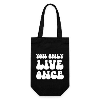 You only live once man lebt nur ein mal Spruch - Gift Bag for Bottles - black - Front