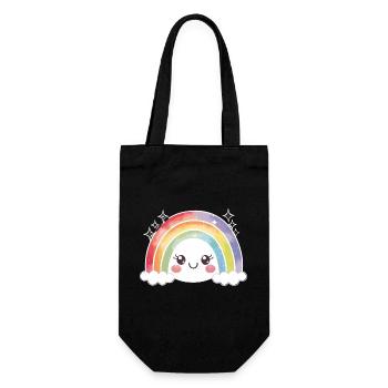 Kawaii Cute Rainbow - Gift Bag for Bottles - black - Front