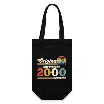 24. Geburtstag Vintage September 2000 Jahrgang - Geschenkbeutel für Flaschen - Schwarz - Vorne