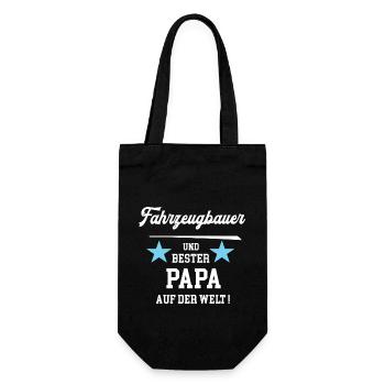 Fahrzeugbauer Bester Papa Vatertag Geburtstag - Geschenkbeutel für Flaschen - Schwarz - Vorne