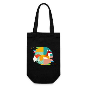 Fuchs Motiv – Modernes Design & Naturverbundenheit - Geschenkbeutel für Flaschen - Schwarz - Vorne