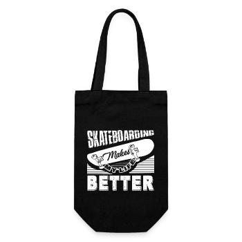 Skateboarding Skateboarding Makes Life Better - Gift Bag for Bottles - black - Front
