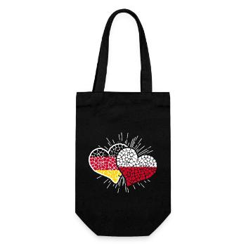Deutschland Polen Mosaik Herzen Fußball - Geschenkbeutel für Flaschen - Schwarz - Vorne