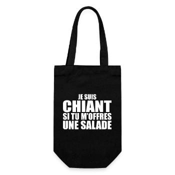 Mann, der liebt: Salat. Lustiger Design-Humor - Geschenkbeutel für Flaschen - Schwarz - Vorne