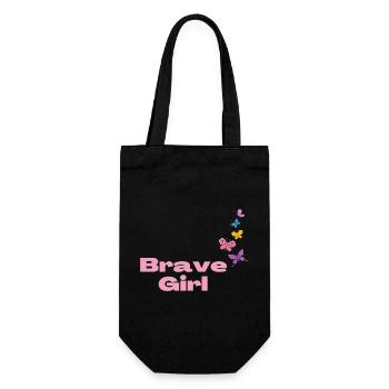 Brave Girl with Butterflies - Gift Bag for Bottles - black - Front