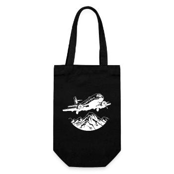 Airplane Drawing - Gift Bag for Bottles - black - Front