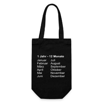 1Jahr 12 Monate Kalender Print - Geschenkbeutel für Flaschen - Schwarz - Vorne