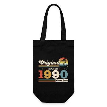 35ème anniversaire cadeau mari Vintage mars 1990 - Sac à bouteille - noir - Devant