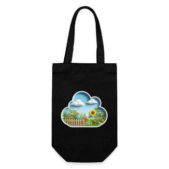 Flower on flower meadow in garden with sunflower - Gift Bag for Bottles - black - Front