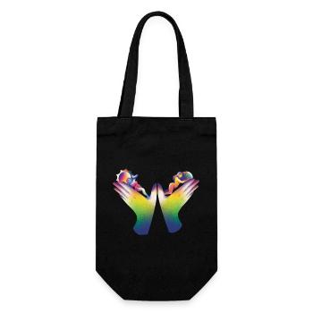 Rainbow Hands of Care - Gift Bag for Bottles - black - Front