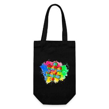 Autism Puzzle - Gift Bag for Bottles - black - Front