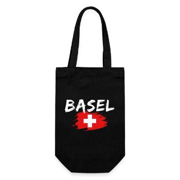 Basel Switzerland Flag - Gift Bag for Bottles - black - Front