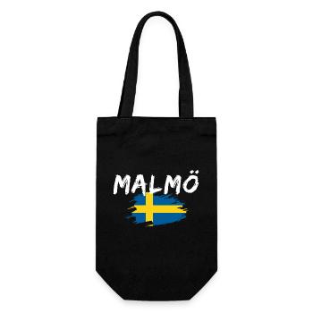 Malmö Flagge Schweden - Geschenkbeutel für Flaschen - Schwarz - Vorne
