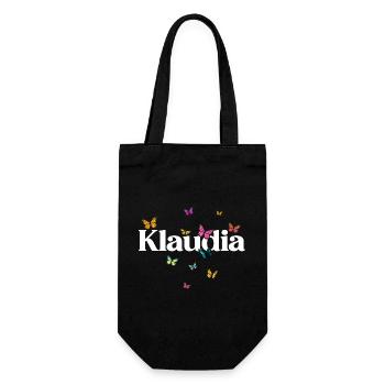 Joli prénom de fille Klaudia avec des papillons - Sac à bouteille - noir - Devant
