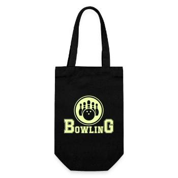 Retro Bowling Design in Neon Grün - Geschenkbeutel für Flaschen - Schwarz - Vorne