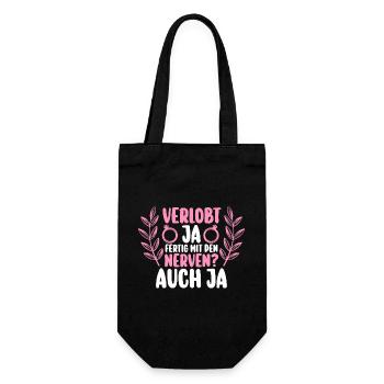 JGA Team Braut Junggesellinnenabschied - Geschenkbeutel für Flaschen - Schwarz - Vorne