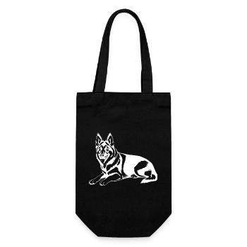Schäferhund - Geschenkbeutel für Flaschen - Schwarz - Vorne