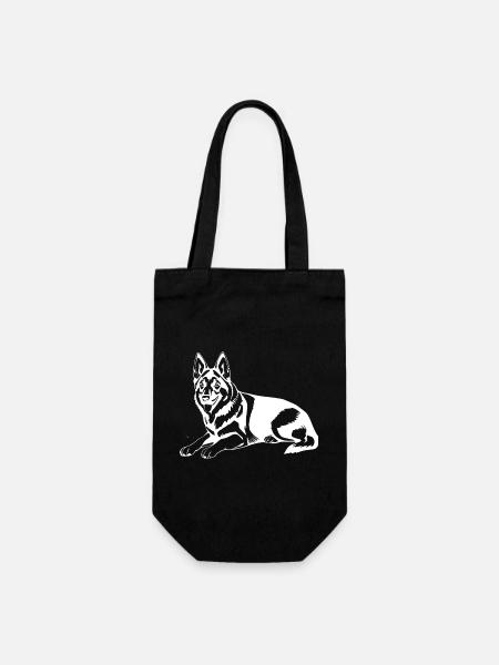 Schäferhund weiß German Shepherd Geschenk - Geschenkbeutel für Flaschen - Schwarz