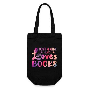 Just a girl who loves books - Gift Bag for Bottles - black - Front