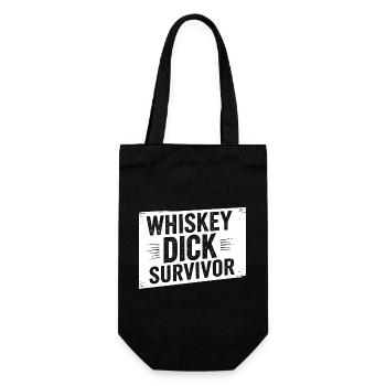 Whiskey Dick Survivor Schmutziger Humor Frech Drec - Geschenkbeutel für Flaschen - Schwarz - Vorne
