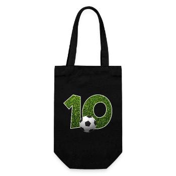 NR. 10 NUMMER 10 FUßBALL 10. GEBURTSTAG - Geschenkbeutel für Flaschen - Schwarz - Vorne