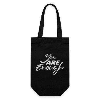 You Are Enough Self Love Motivational Quote - Gift Bag for Bottles - black - Front