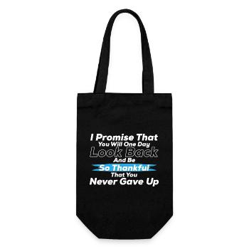 Never Give Up – "So Thankful You Never Gave Up" - Gift Bag for Bottles - black - Front