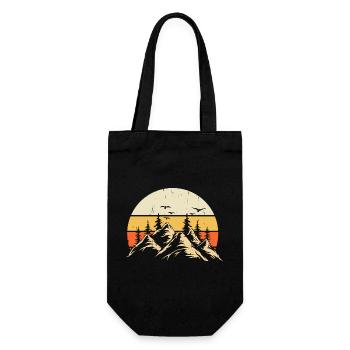 Wandern Wanderer Bergsteiger Geschenk - Geschenkbeutel für Flaschen - Schwarz - Vorne