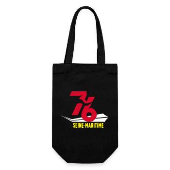 Stylized 76 Seine-Maritime emblem - Gift Bag for Bottles - black - Front