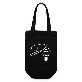 Dublin, Irland, elegantes Design Dublin - Geschenkbeutel für Flaschen - Schwarz - Vorne