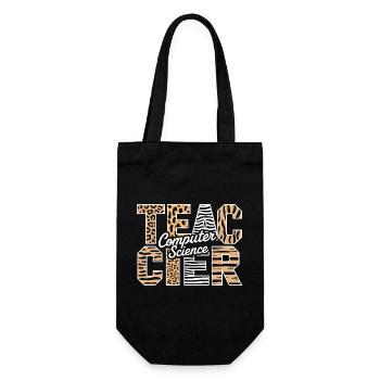 Computer Science Teacher Animal Pattern Style - Gift Bag for Bottles - black - Front