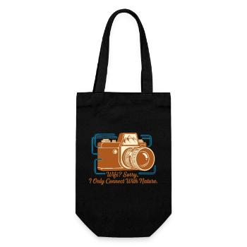 Nature instead of Wi-Fi - Gift Bag for Bottles - black - Front