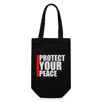 Protect Your Peace Mentale Gesundheit Achtsamkeit - Geschenkbeutel für Flaschen - Schwarz - Vorne