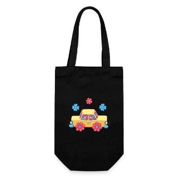 Floral Car - Gift Bag for Bottles - black - Front