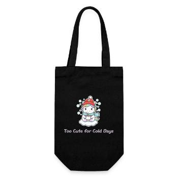 Too Cute for Cold Days - Süßes Winter Einhorn - Geschenkbeutel für Flaschen - Schwarz - Vorne