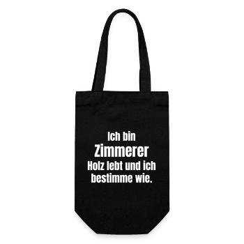I'm a carpenter – wood loves, I decide - Gift Bag for Bottles - black - Front