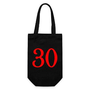 30. 30 ANS. 30e ANNIVERSAIRE. ANNIVERSAIRE 30 ANS. - Sac à bouteille - noir - Devant