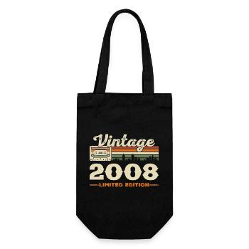2008 Vintage Rétro Cadeau d’anniversaire - Sac à bouteille - noir - Devant