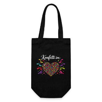 Cœur de confettis drôle pour les fans de fête - Sac à bouteille - noir - Devant