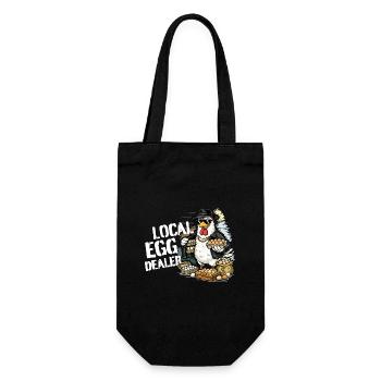 Lokal Eierdealer Huhn - Geschenkbeutel für Flaschen - Schwarz - Vorne